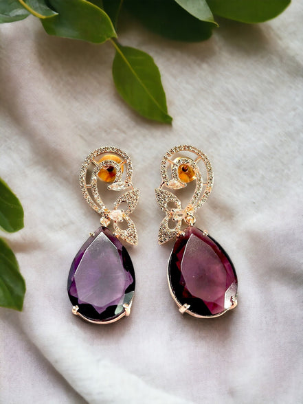 Earrings - Minty Petal Rose Gold Earrings - Opal Touch