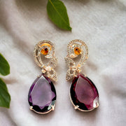 Earrings - Minty Petal Rose Gold Earrings - Opal Touch