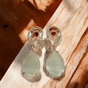 Earrings - Minty Petal Rose Gold Earrings - Opal Touch