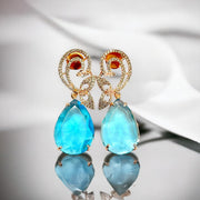 Earrings - Minty Petal Rose Gold Earrings - Opal Touch