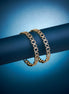 Modern American Diamond Gold Bangles (Pack of 2) - Opal Touch