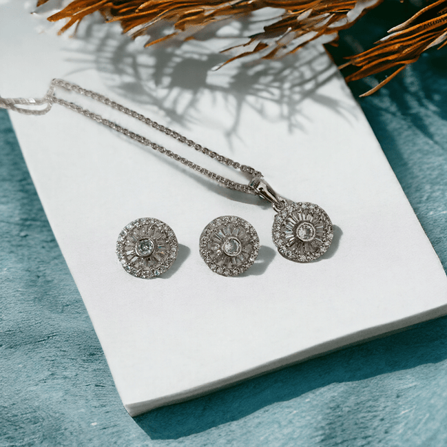 Opal Touch - Modern White Locket Set with Geometric Design - Locket Set