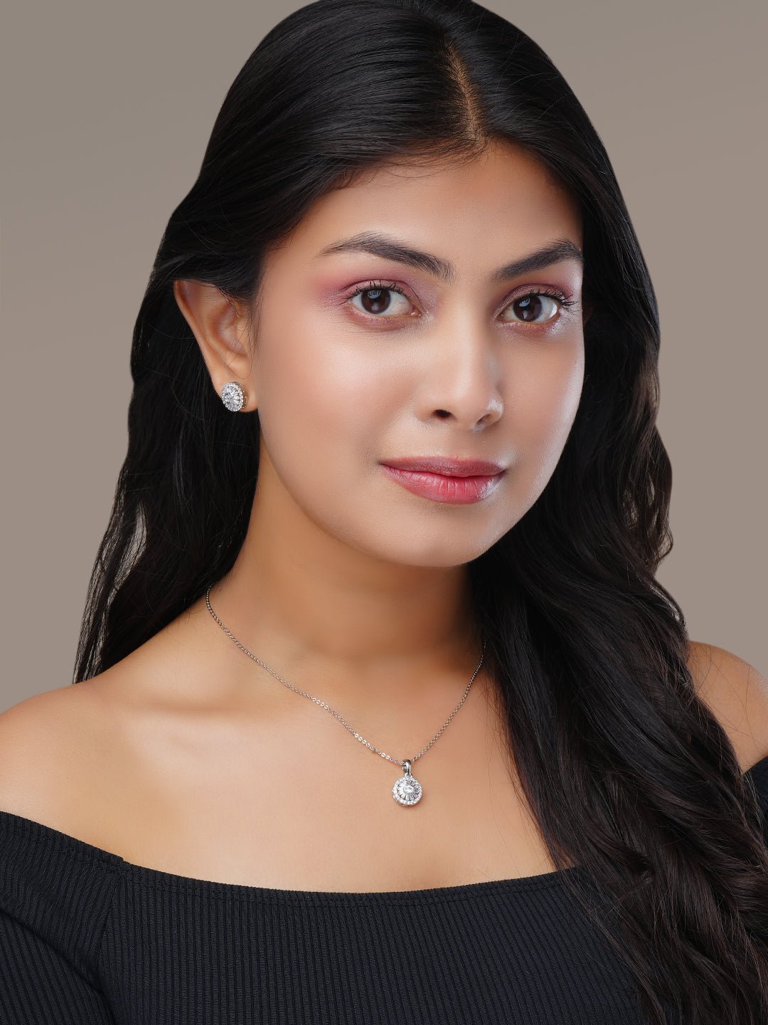 Modern White Locket Set with Geometric Design - Opal Touch