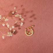 Moon Golden Screw Nose Pin - Opal Touch