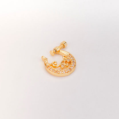 Moon Golden Screw Nose Pin - Opal Touch