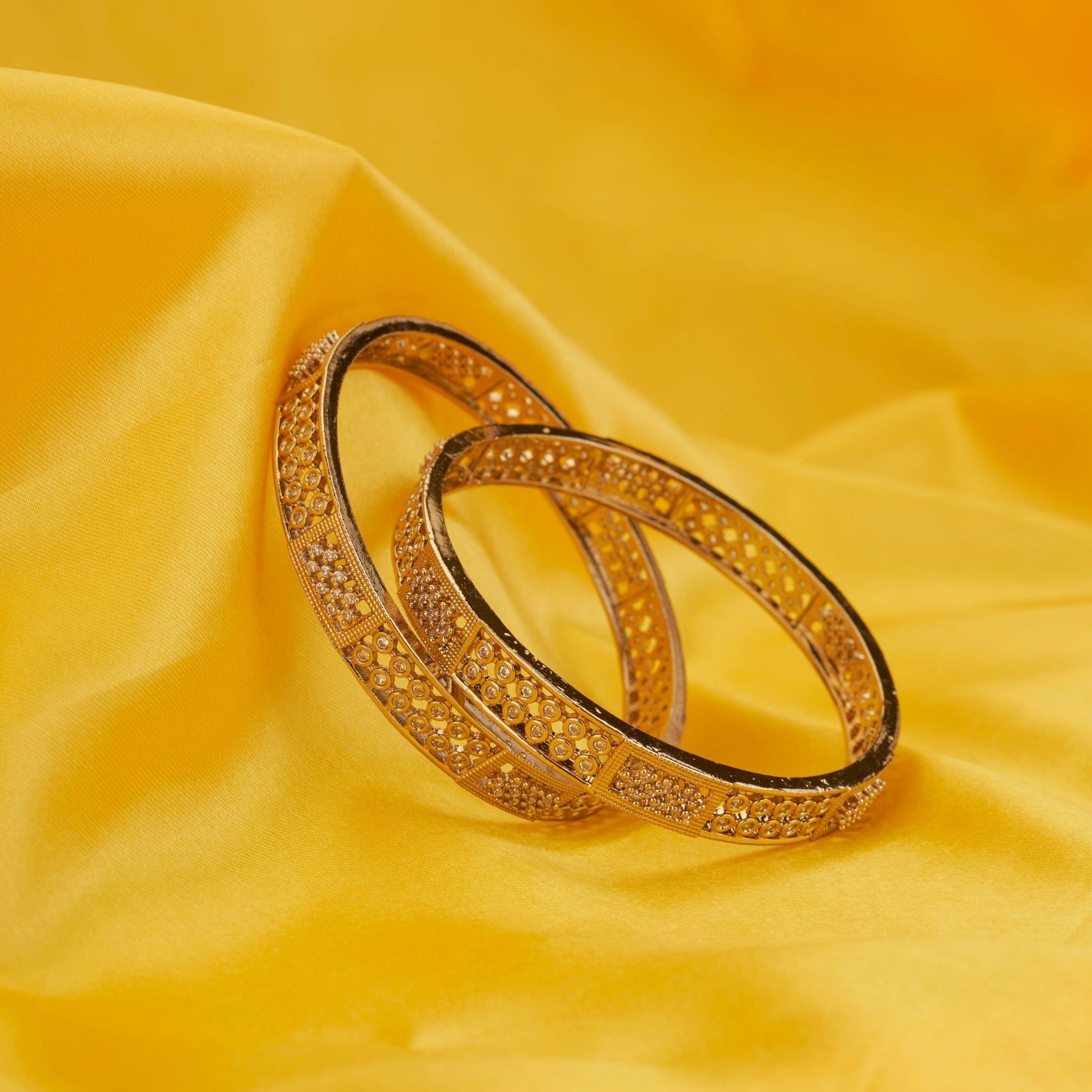 Bangles - Moonlace Band Mehendi Plated Bangle - Opal Touch