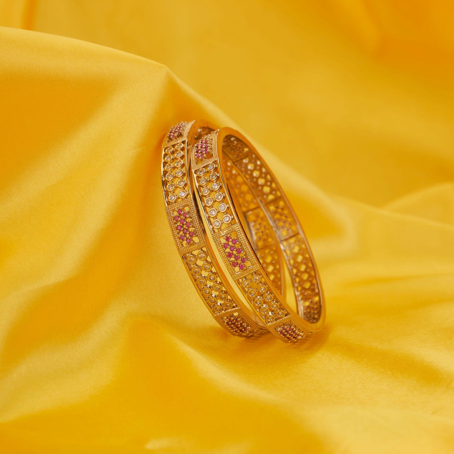 Bangles - Moonlace Band Mehendi Plated Bangle - Opal Touch