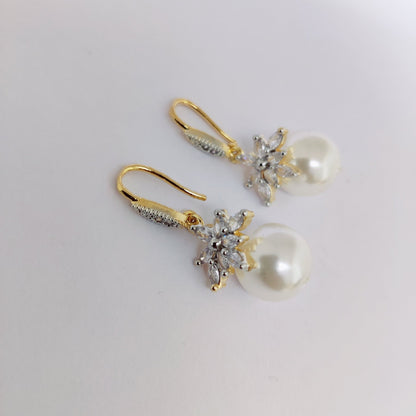 Opal Touch - Moonlight Sonata Earrings in Two Tone - Gold Silver White - Earrings