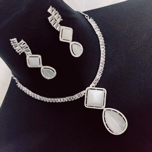 Opal Touch - Moonlight Stone Elegance Necklace Set - Necklace