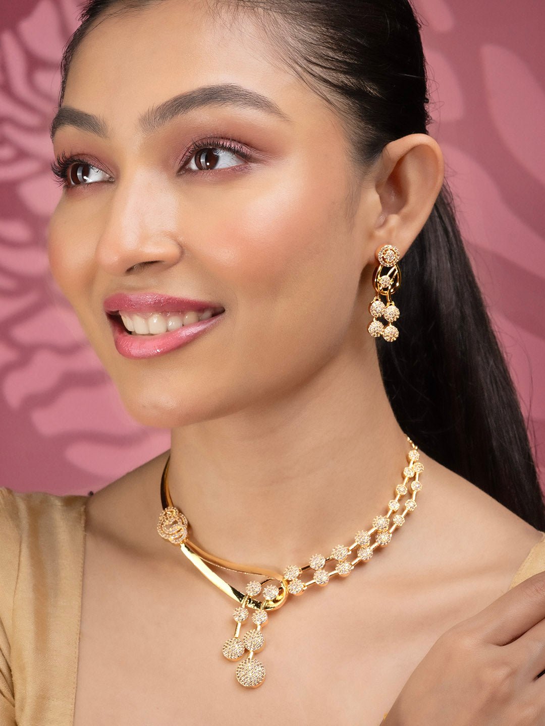 Necklace - Moonpetal Gold Plated Necklace - Opal Touch