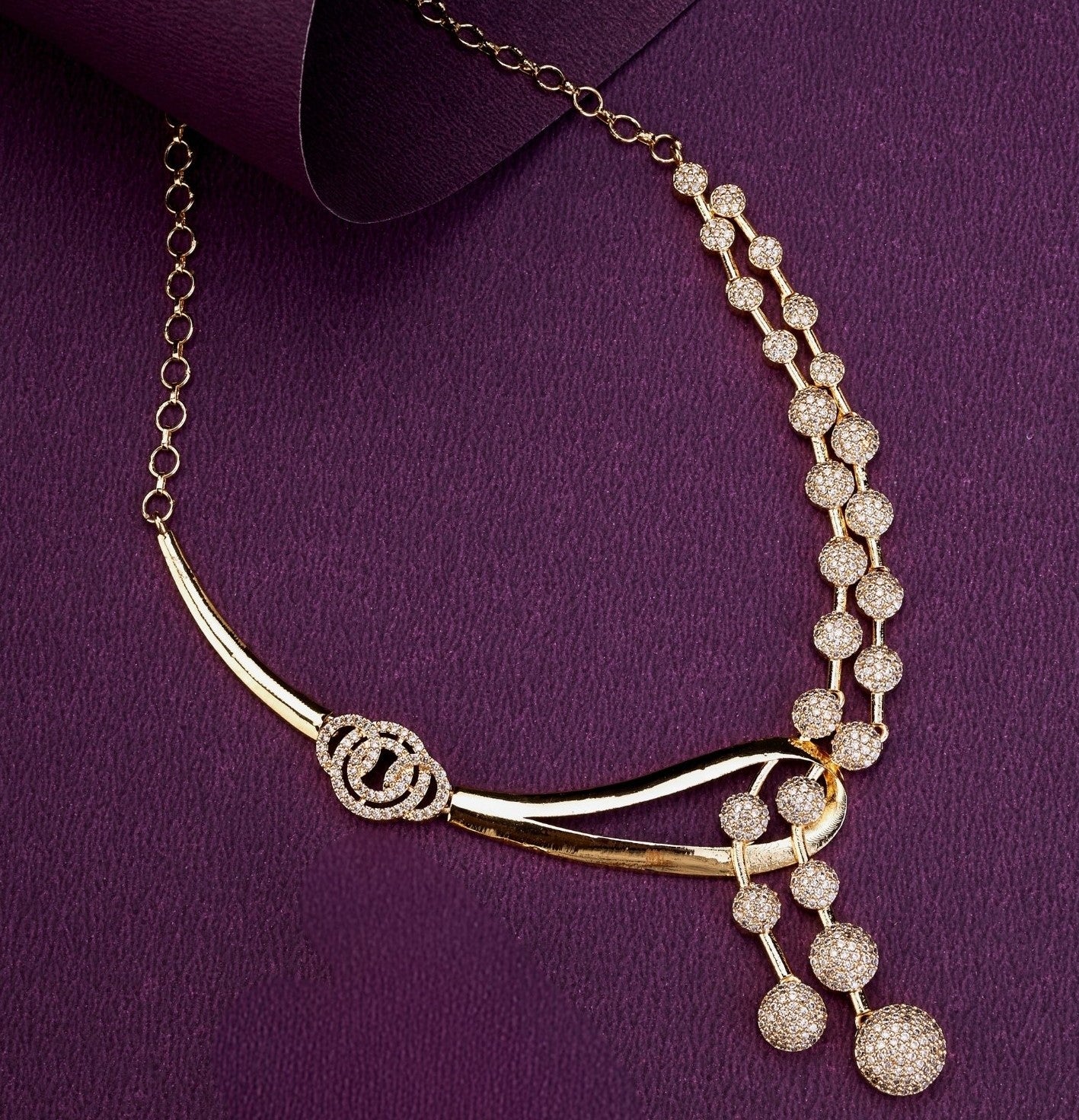 Necklace - Moonpetal Gold Plated Necklace - Opal Touch