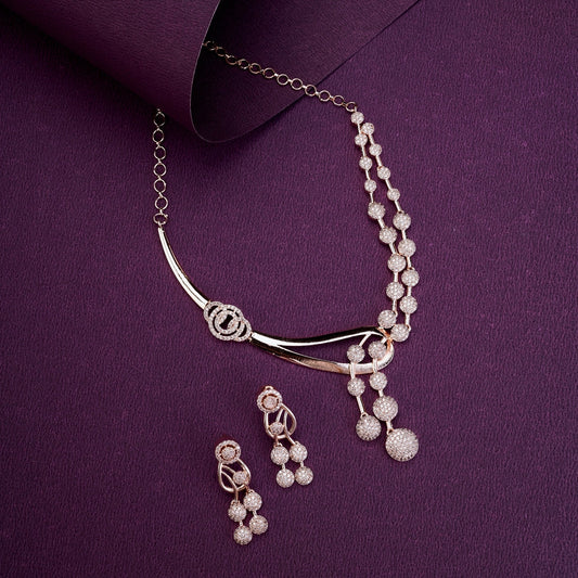 Necklace - Moonpetal Rose Gold Necklace - Opal Touch