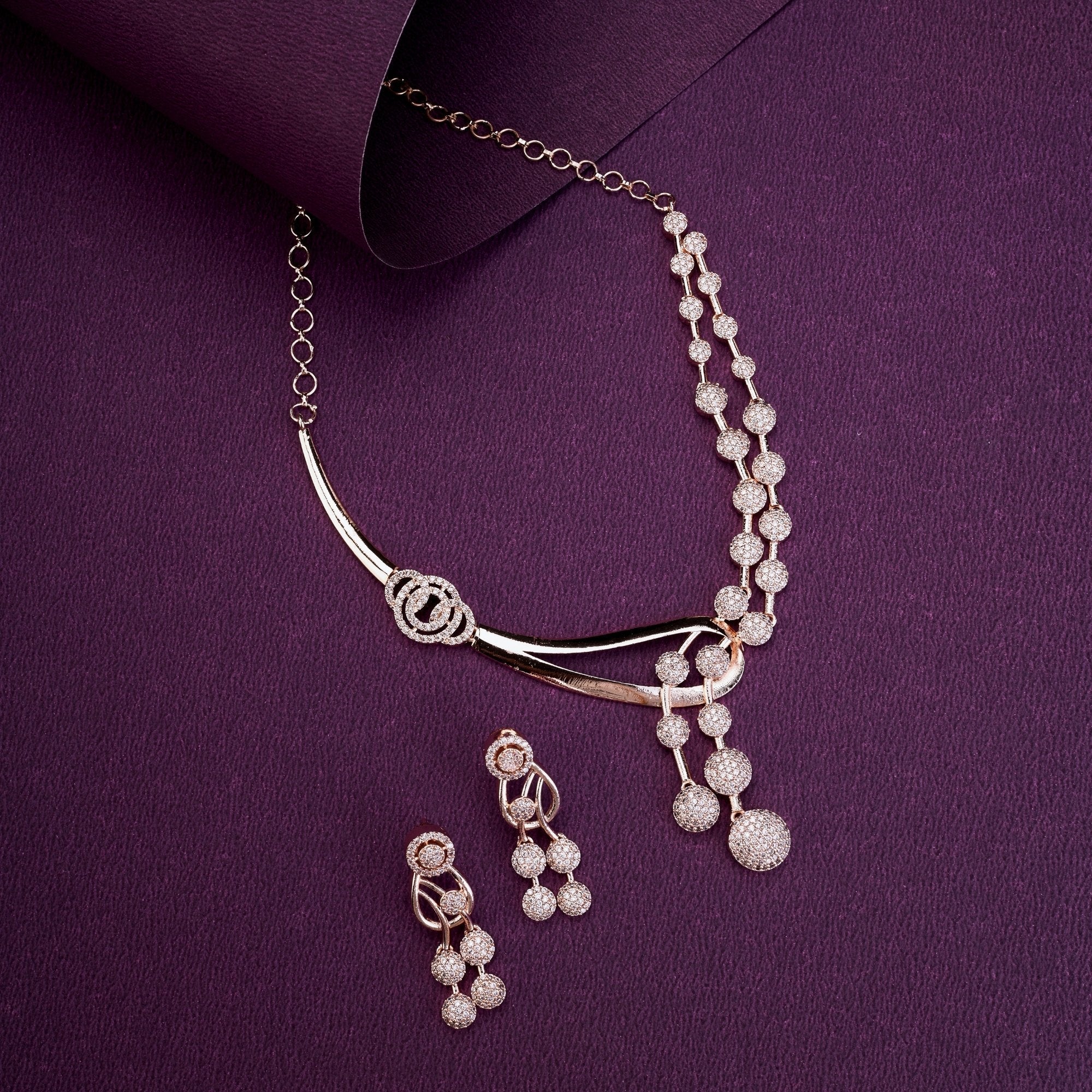 Necklace - Moonpetal Rose Gold Necklace - Opal Touch