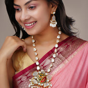 Necklace - Mor Pankh Gold Plated Necklace Set - Opal Touch