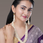 Necklace - Moti Jhalar Necklace Set - Opal Touch