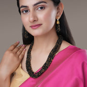 Necklace - Moti Jhalar Necklace Set - Opal Touch