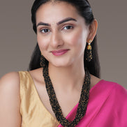 Necklace - Moti Jhalar Necklace Set - Opal Touch