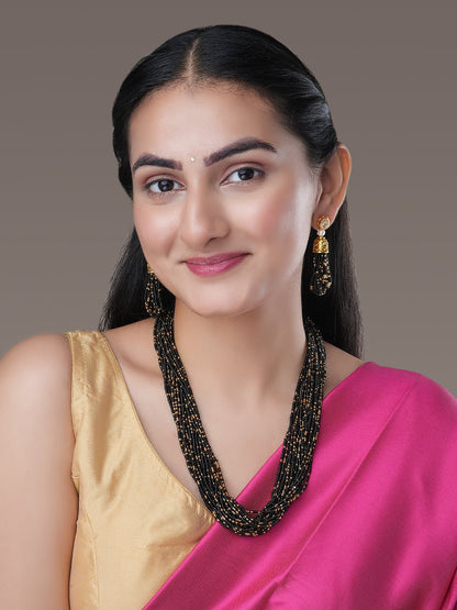 Necklace - Moti Jhalar Necklace Set - Opal Touch