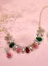 Necklace - Multi Crystal Necklace Set with Earrings - Opal Touch