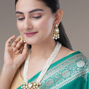 Necklace - Multi Strand Kundan Necklace Set - Opal Touch