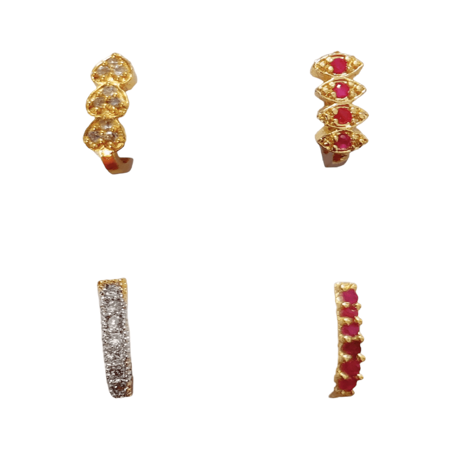 Opal Touch - Multicolor Beauty Nose Pin Set (Pack of 4) - Nose Pin