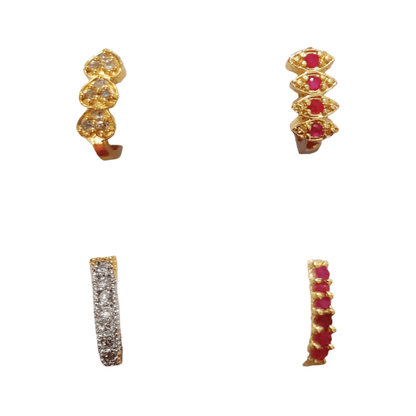 Opal Touch - Multicolor Beauty Nose Pin Set (Pack of 4) - Nose Pin