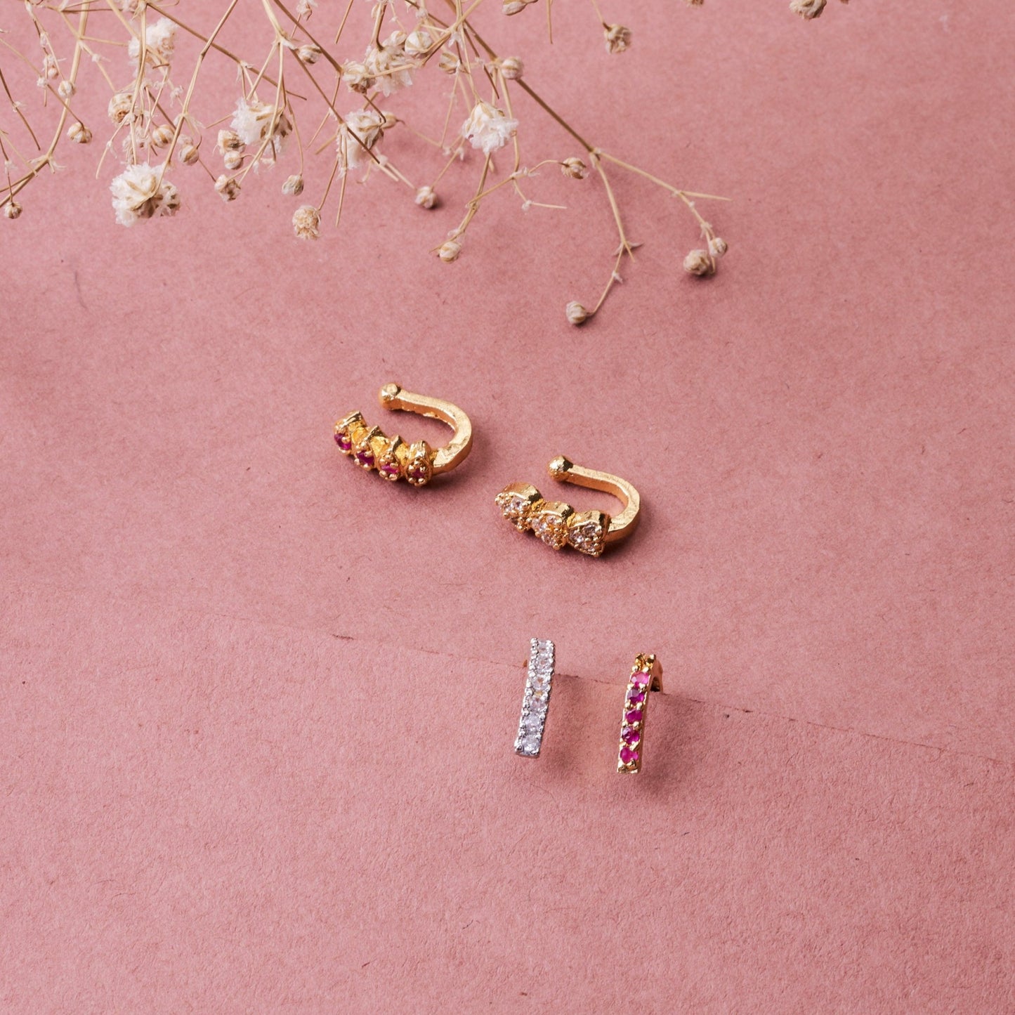 Opal Touch - Multicolor Beauty Nose Pin Set (Pack of 4) - Nose Pin