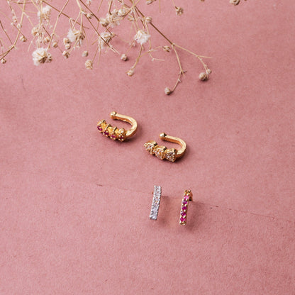 Opal Touch - Multicolor Beauty Nose Pin Set (Pack of 4) - Nose Pin