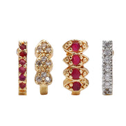 Opal Touch - Multicolor Beauty Nose Pin Set (Pack of 4) - Nose Pin