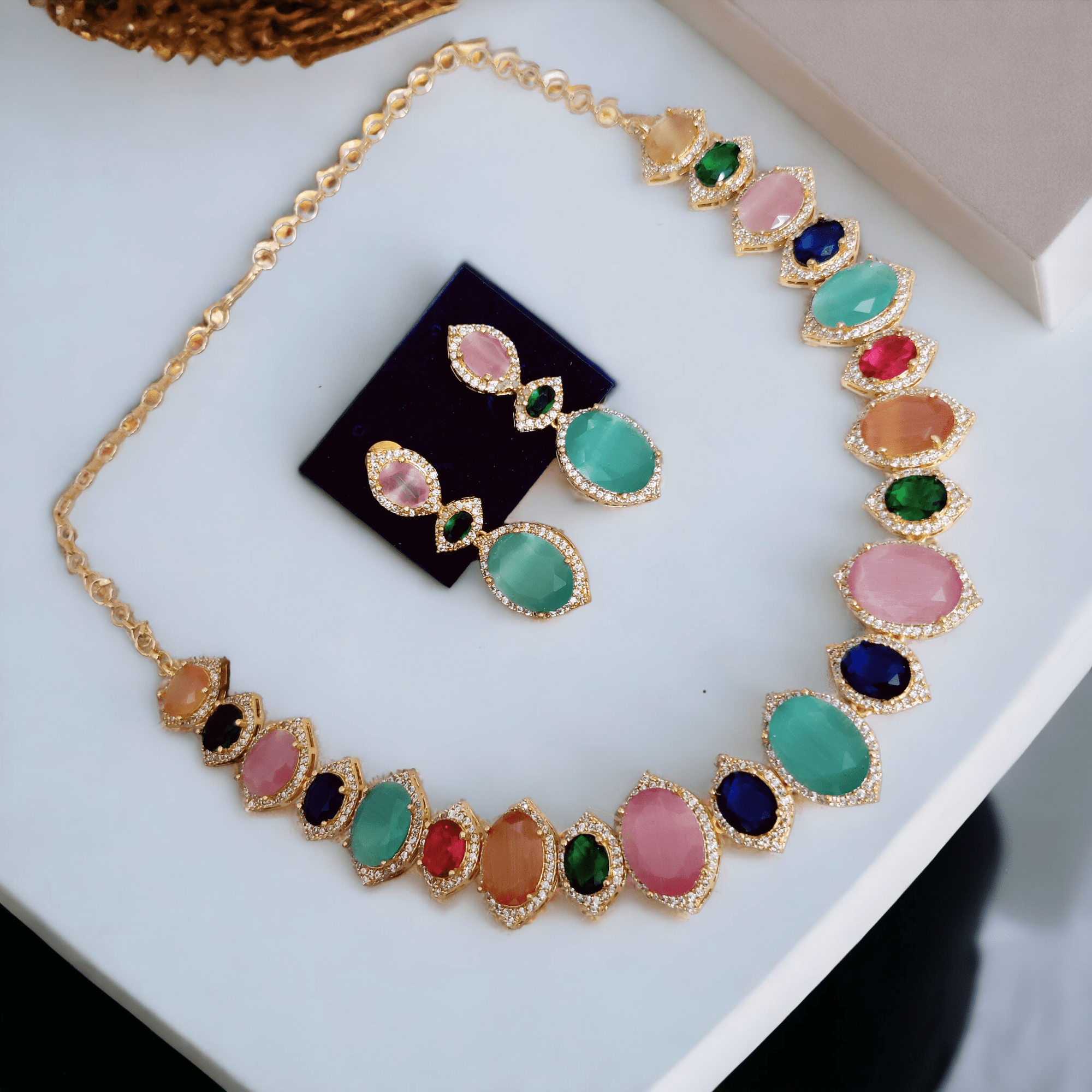 Opal Touch - Multicolor Marvel Gold Plated Necklace - Necklace