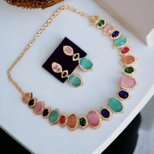 Opal Touch - Multicolor Marvel Gold Plated Necklace - Necklace