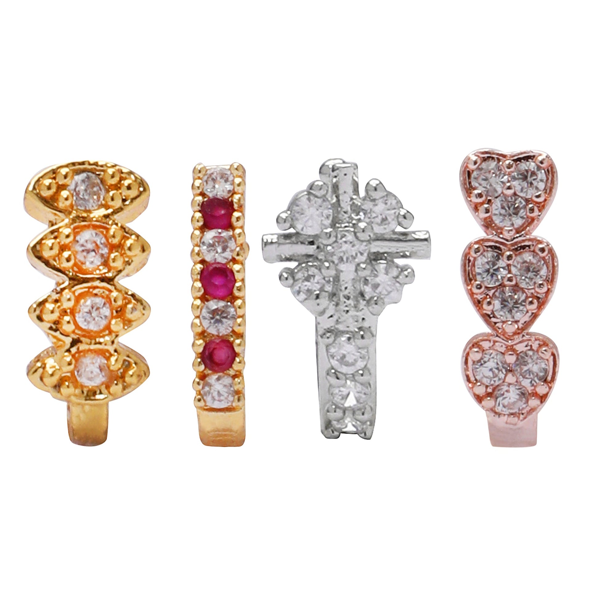 Opal Touch - Multicolor Marvel Nose Pin Set (Pack of 4) - Nose Pin