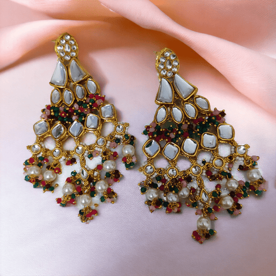 Opal Touch - Multicolor Moti Dangler Earrings - Earrings