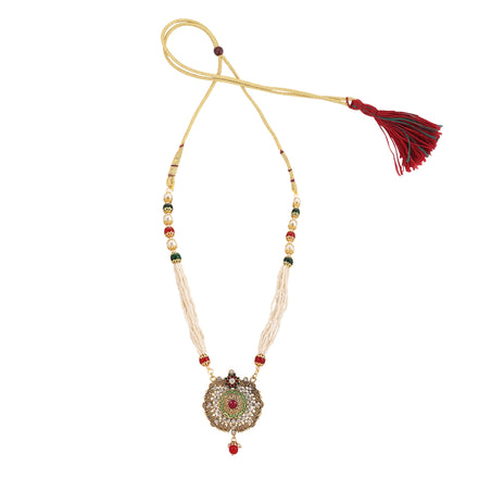 Opal Touch - Multicolor Polki Kundan Moti Mala - Necklace