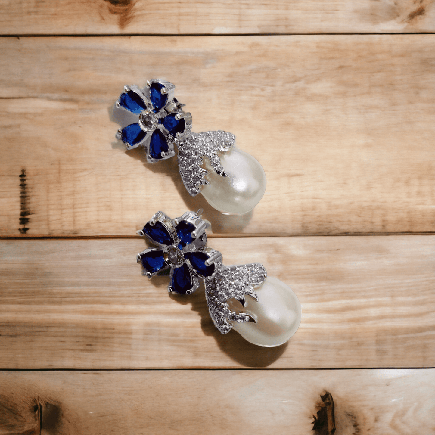 Opal Touch - Mystic Garden Earrings in Rhodium Green-White - Earrings