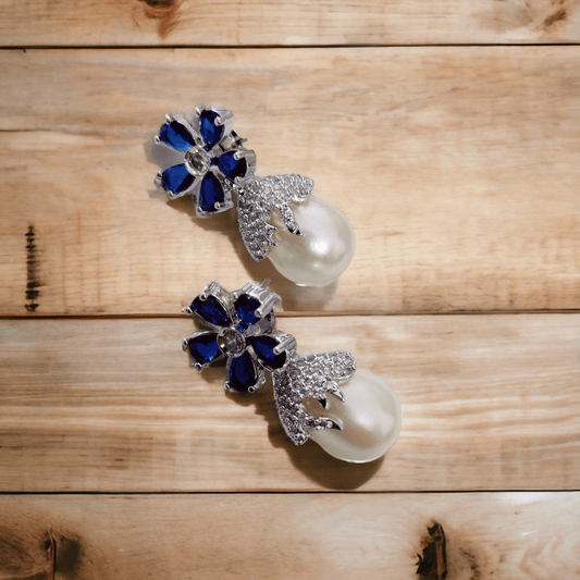 Opal Touch - Mystic Garden Earrings in Rhodium Green-White - Earrings