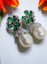 Opal Touch - Mystic Garden Earrings in Rhodium Green-White - Earrings