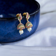 Jhumka - Mystic Grace Golden Jhumkas - Opal Touch