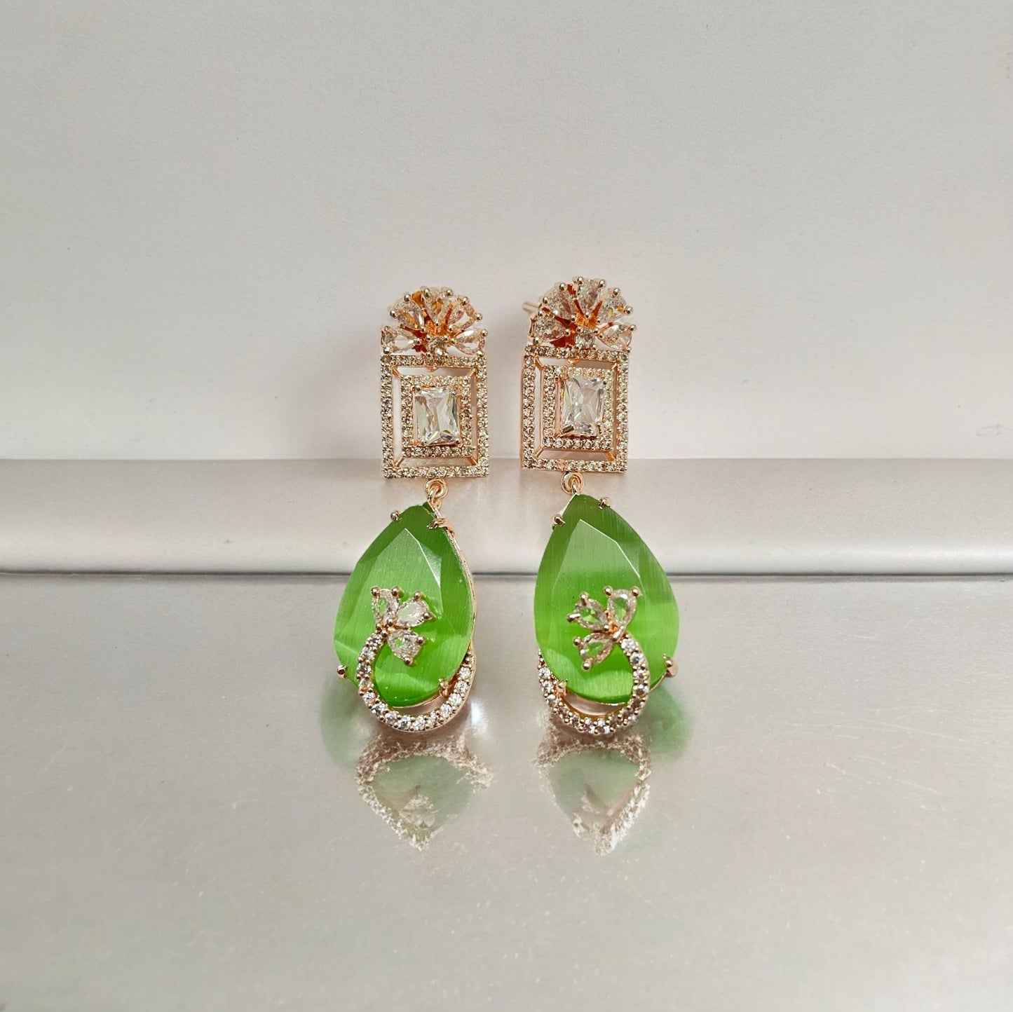 Opal Touch - Mystic Rose Gold Plated Earrings - Earrings