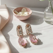 Mystic Rose Gold Plated Earrings - Opal Touch