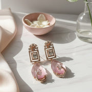 Mystic Rose Gold Plated Earrings - Opal Touch