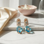 Mystic Rose Gold Plated Earrings - Opal Touch