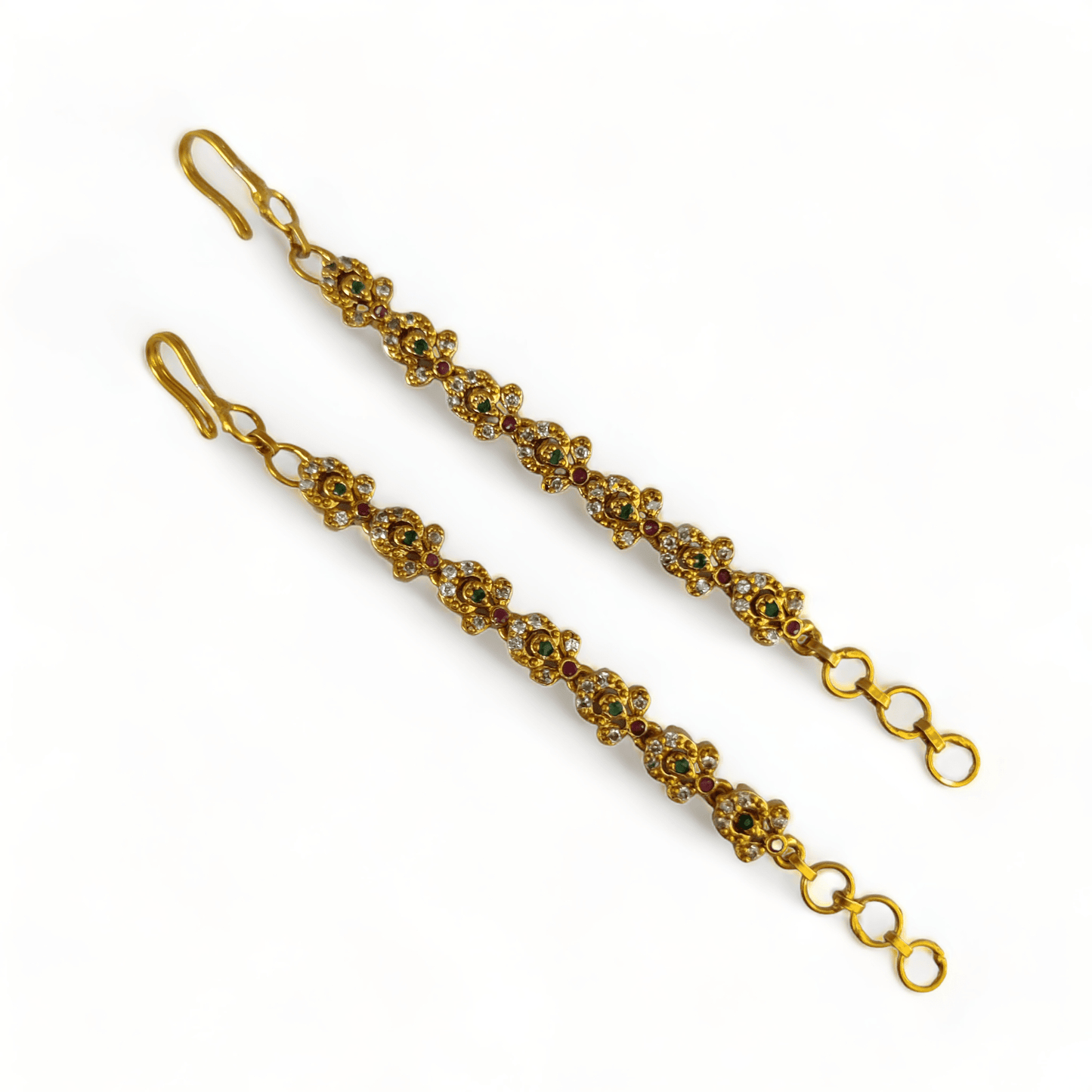 Opal Touch - Mystical Enigma Matil - Red-Green-White Matte Plated Black - Ear Chain