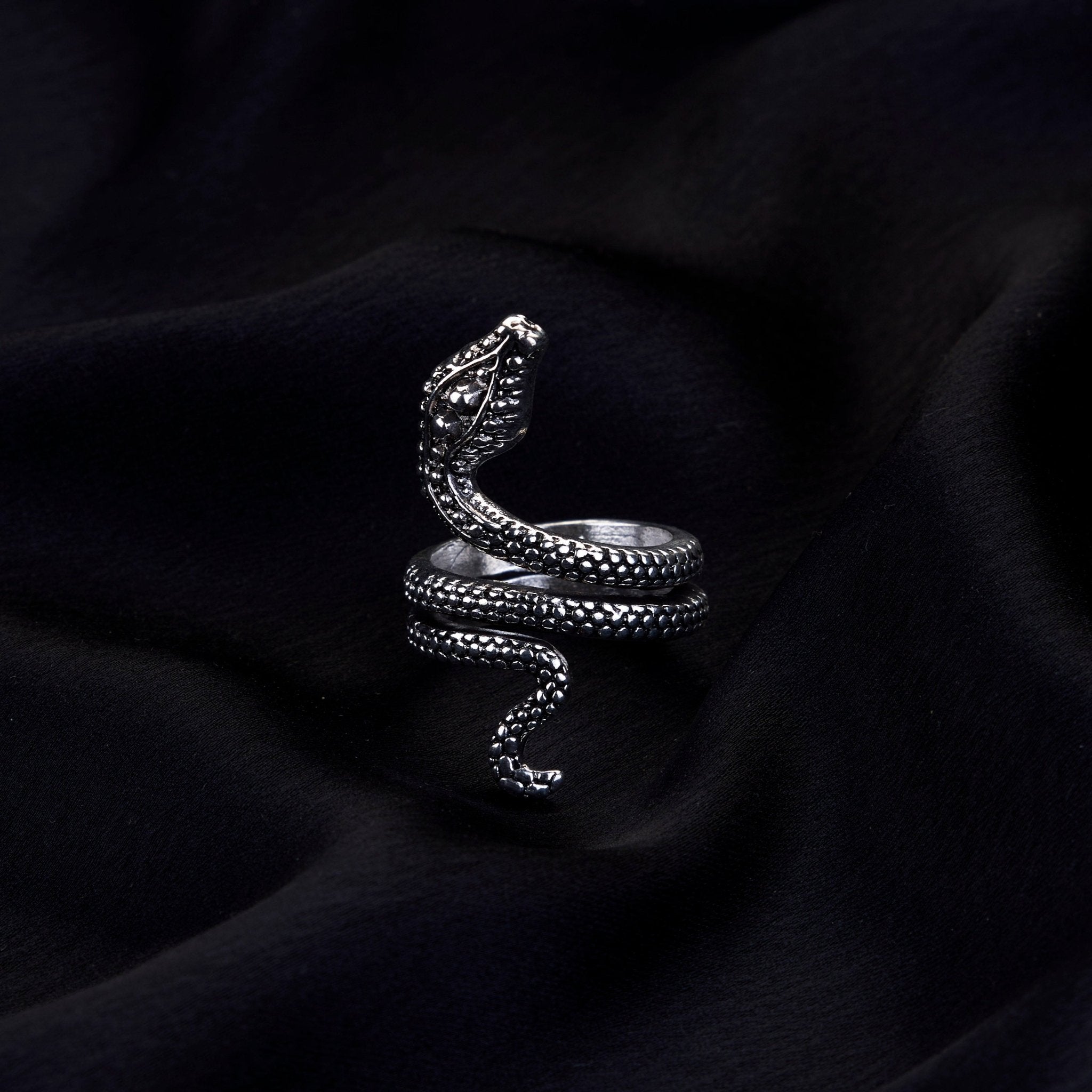 Rings - Naagvadhu Rhodium Ring - Opal Touch