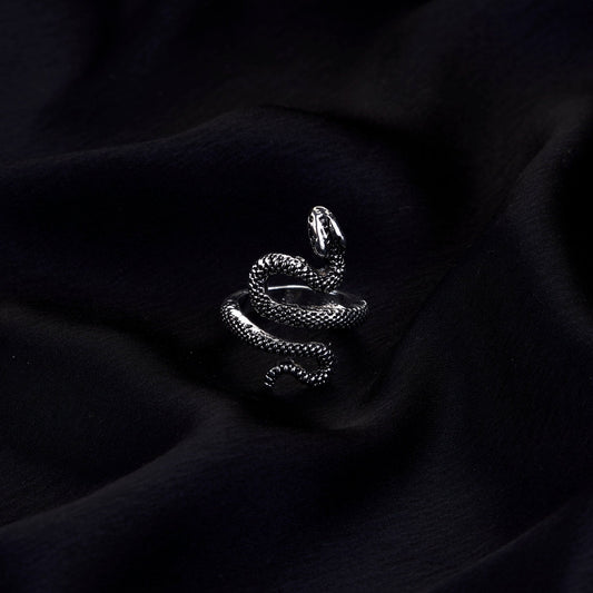 Rings - Naagvadhu Rhodium Twisted Ring - Opal Touch