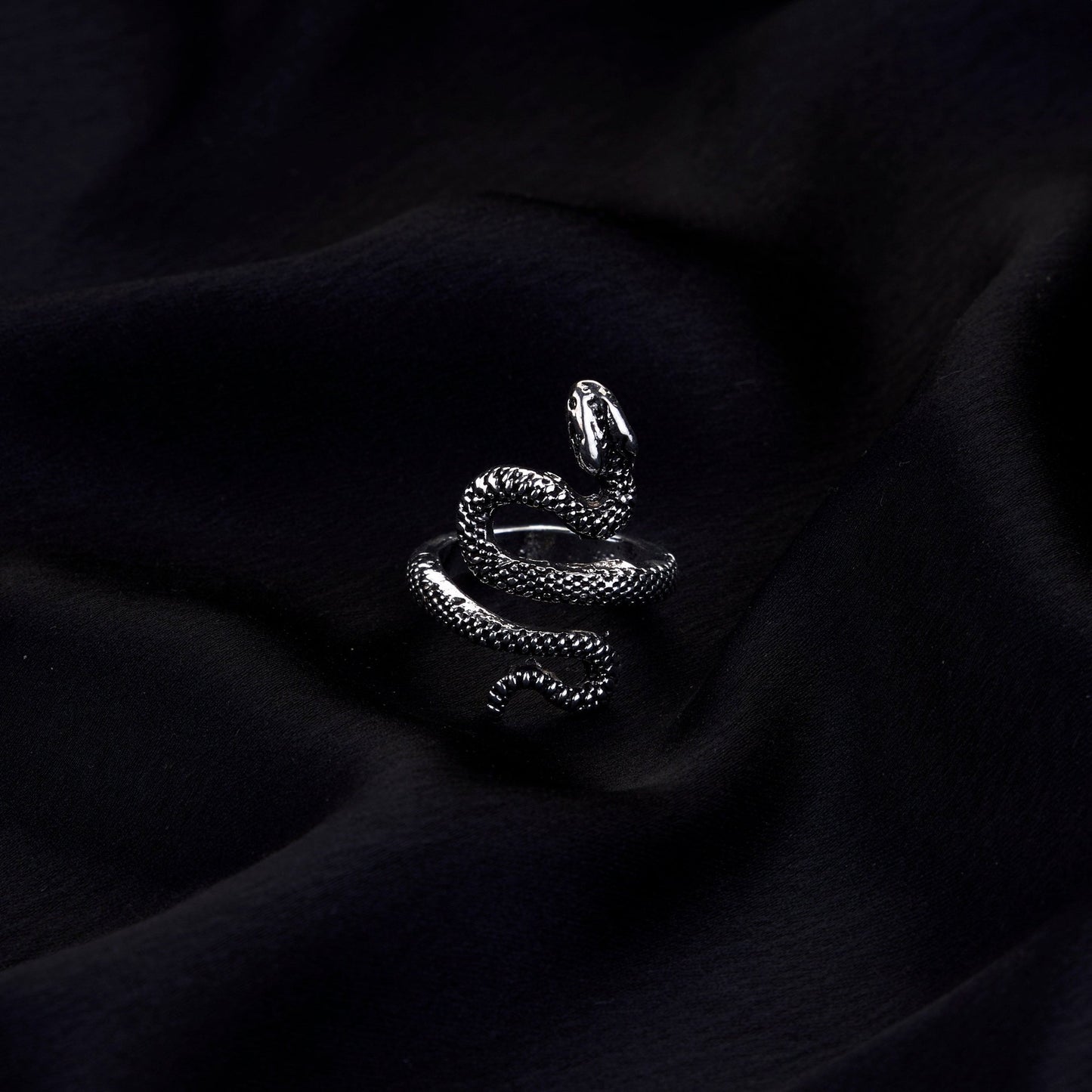 Rings - Naagvadhu Rhodium Twisted Ring - Opal Touch