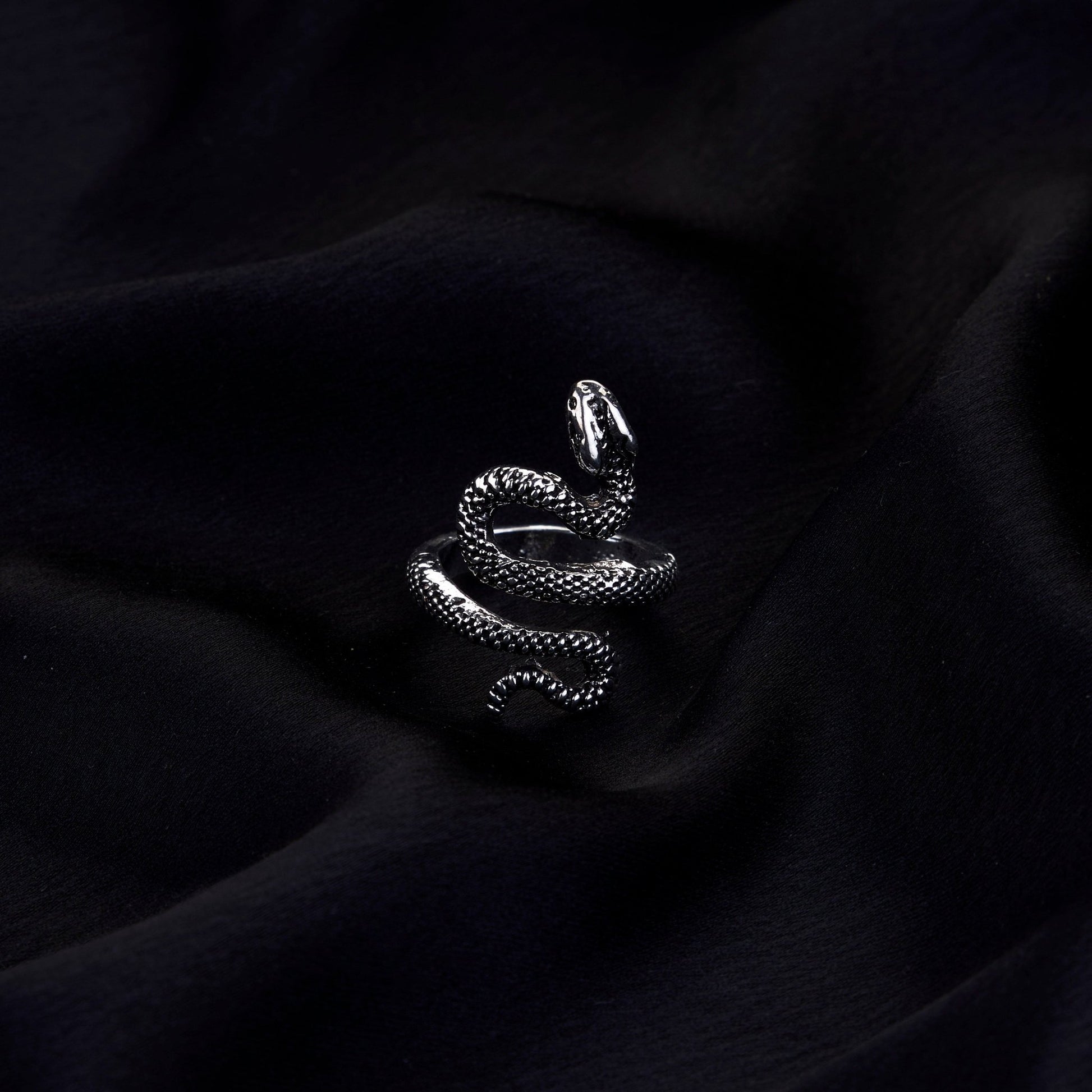 Rings - Naagvadhu Rhodium Twisted Ring - Opal Touch