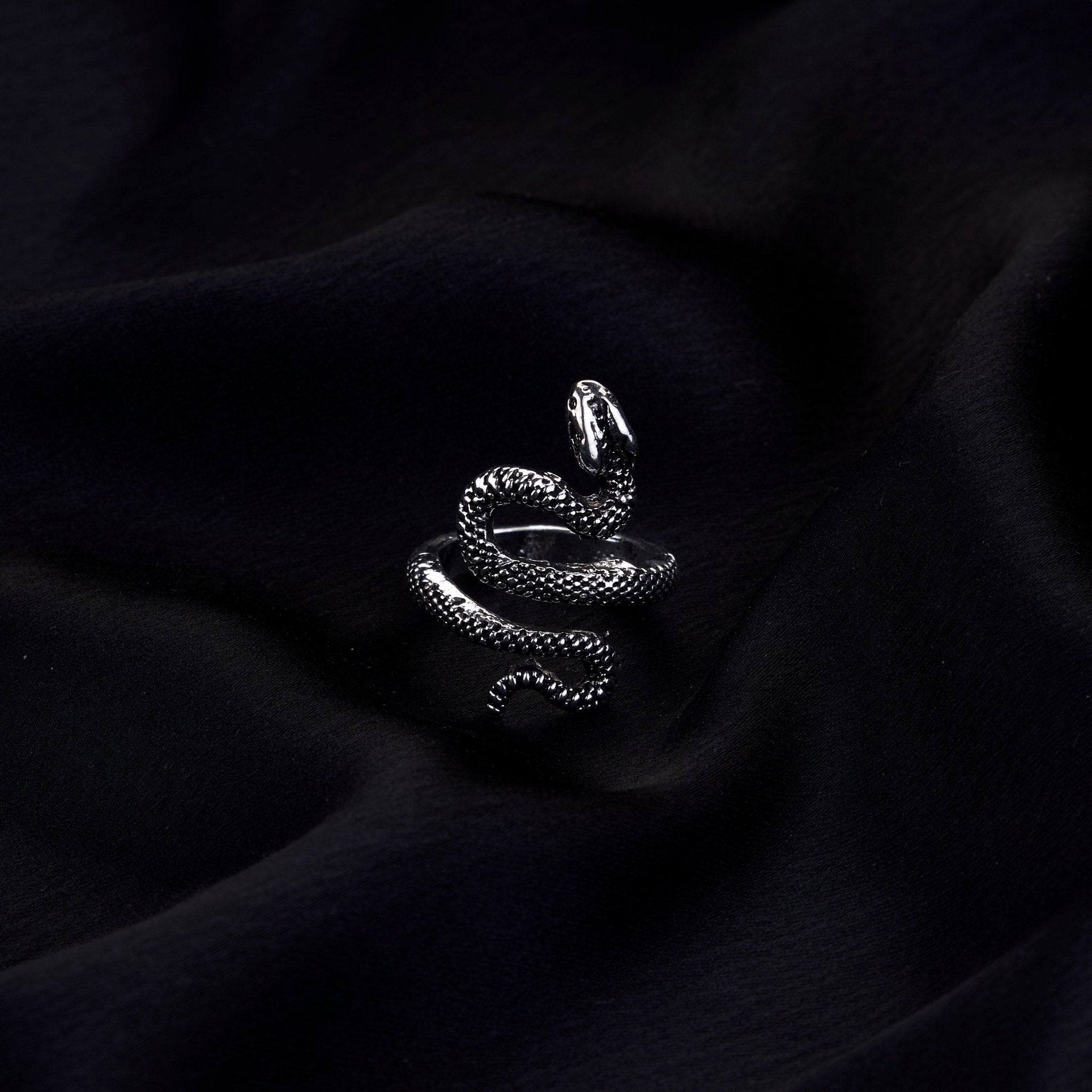 Rings - Naagvadhu Rhodium Twisted Ring - Opal Touch