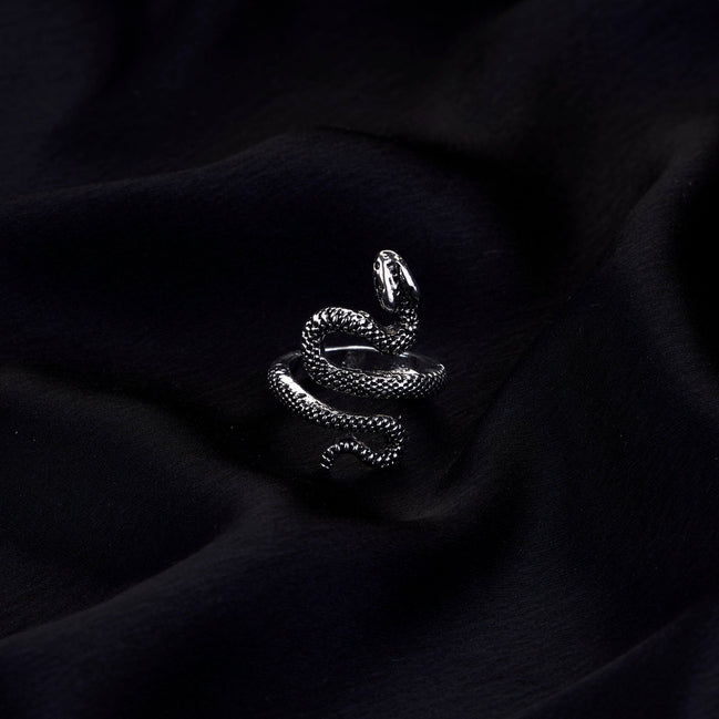 Rings - Naagvadhu Rhodium Twisted Ring - Opal Touch