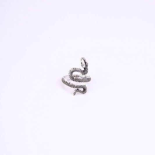 Rings - Naagvadhu Rhodium Twisted Ring - Opal Touch